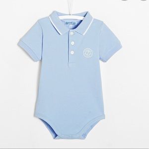 Jacardi Light Blue Toddler Boy Polo bodysuit